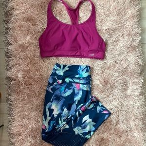 Athletic set leggings & matching sports bra